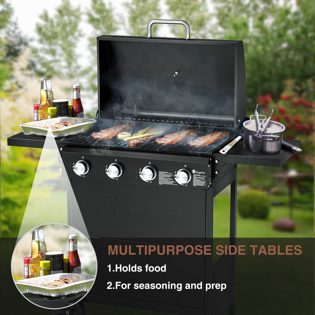 30.6 Inch Propane Flat Top Griddle for Backyard Patio and Outdoor BBQ Cooking