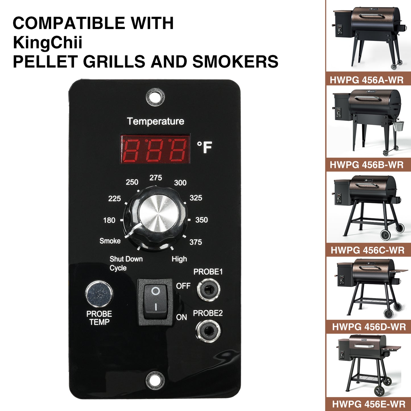 Replacement PID Digital Control Panel – OLD Version (No KingChii Logo), Fits KingChii HWPG 456A/B/C/D/E Wood Pellet Grills