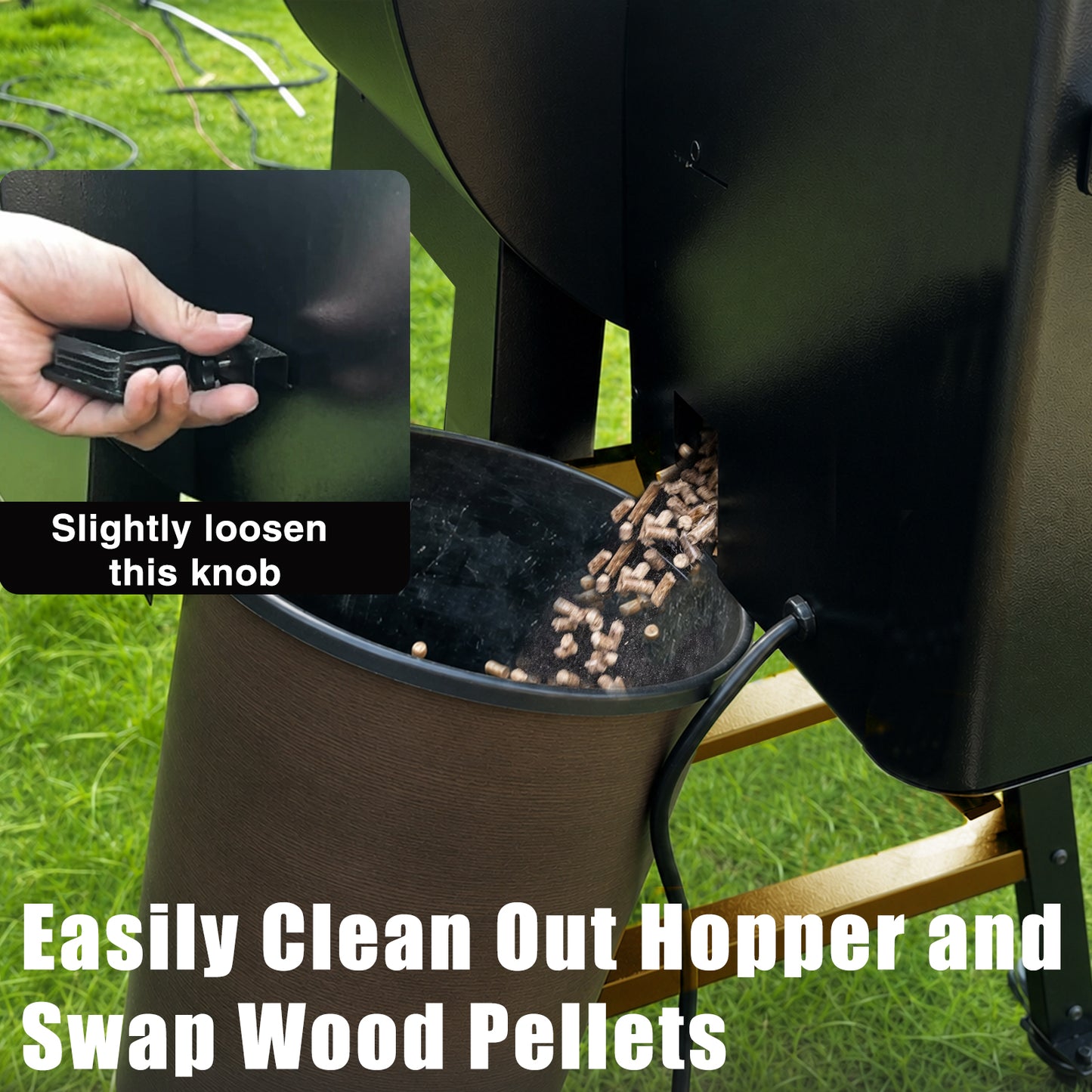 KingChii 766 Sq. In. Wood Pellet Grill & Smoker - Bronze