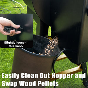 KingChii Wood Pellet Grill with Easy Clean Hopper and Pellet Purge System