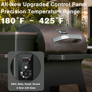 KingChii Wood Pellet Grill with PID Temperature Control from 180 to 425 Degrees Fahrenheit
