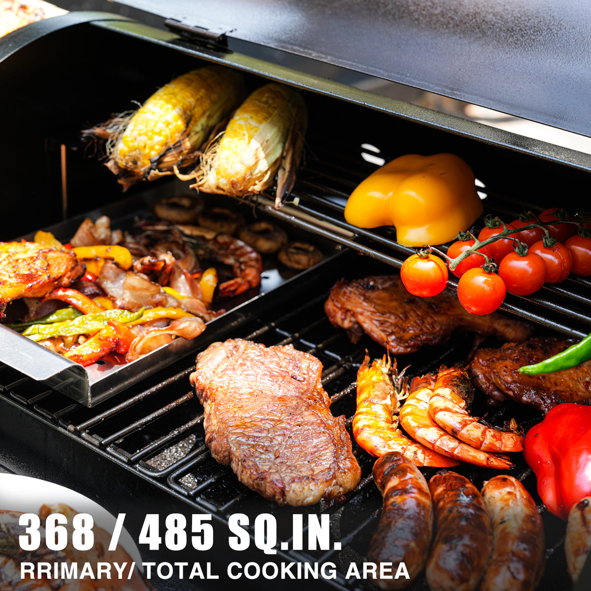 KingChii Portable Wood Pellet Smoker Grill for Backyard and Garden BBQ Cooking