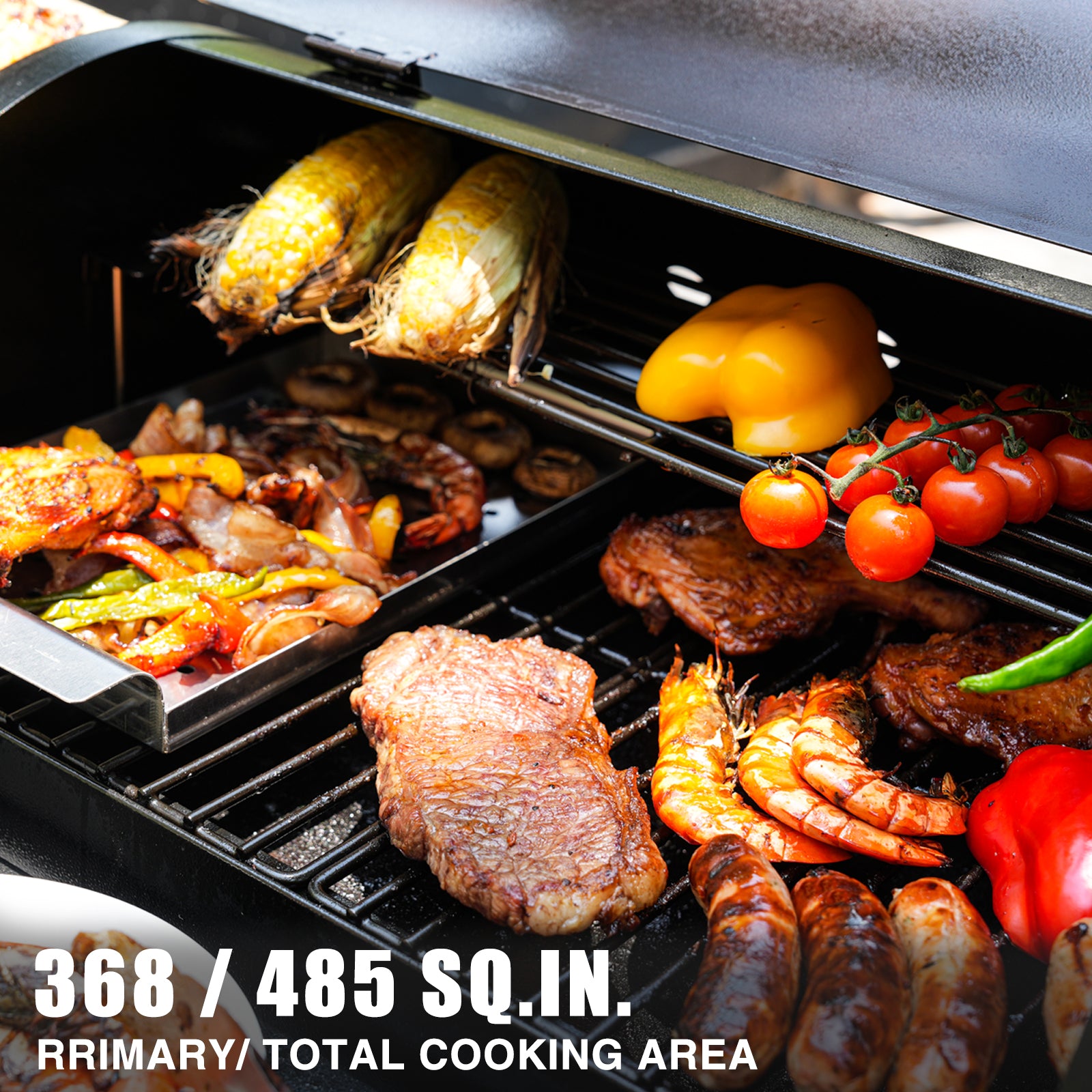 KingChii Portable Wood Pellet Smoker Grill for Backyard and Garden BBQ Cooking