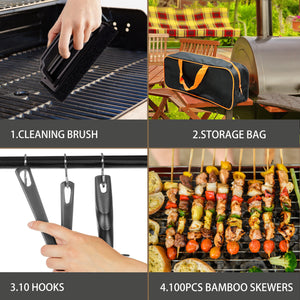 KingChii 135-piece grill tool collection for backyard BBQ