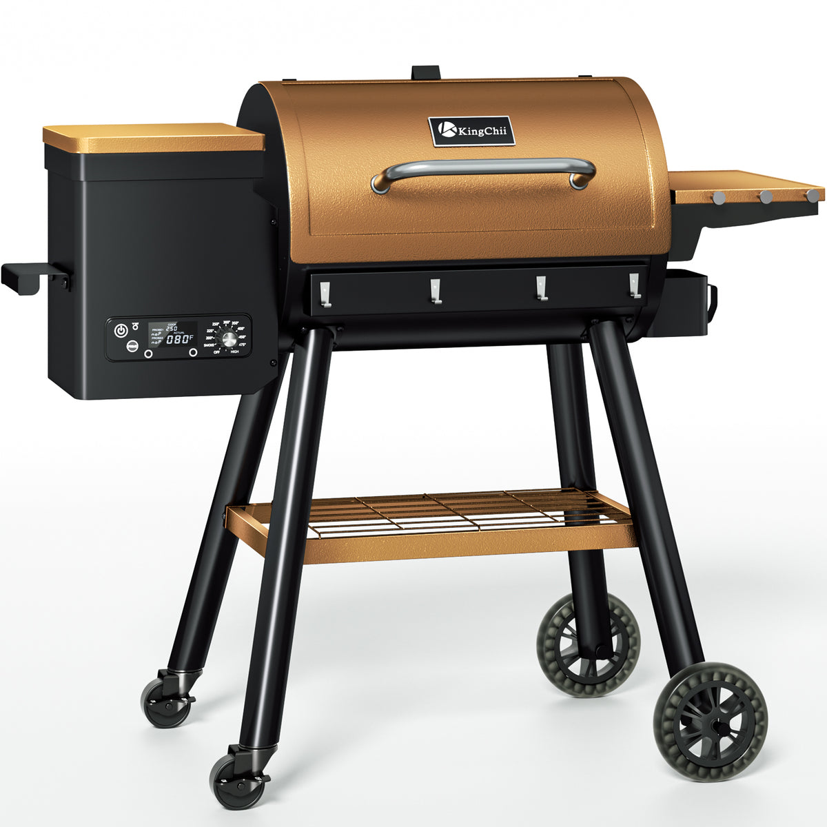 KingChii 595 Sq. In. Wood Pellet Grill and Smoker with PID Temperature Control