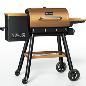 KingChii 595 Sq. In. Wood Pellet Grill and Smoker with PID Temperature Control
