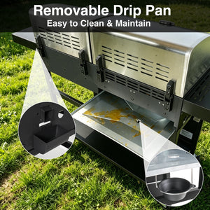 KingChii Propane Grill and Griddle Combo with Removable Grease Tray for Easy Cleaning