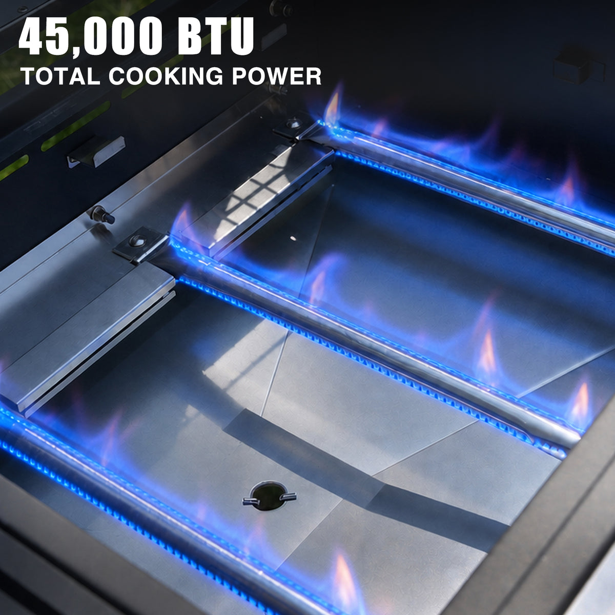 KingChii 45,000 BTU Propane Grill and Griddle with Powerful Gas Burners