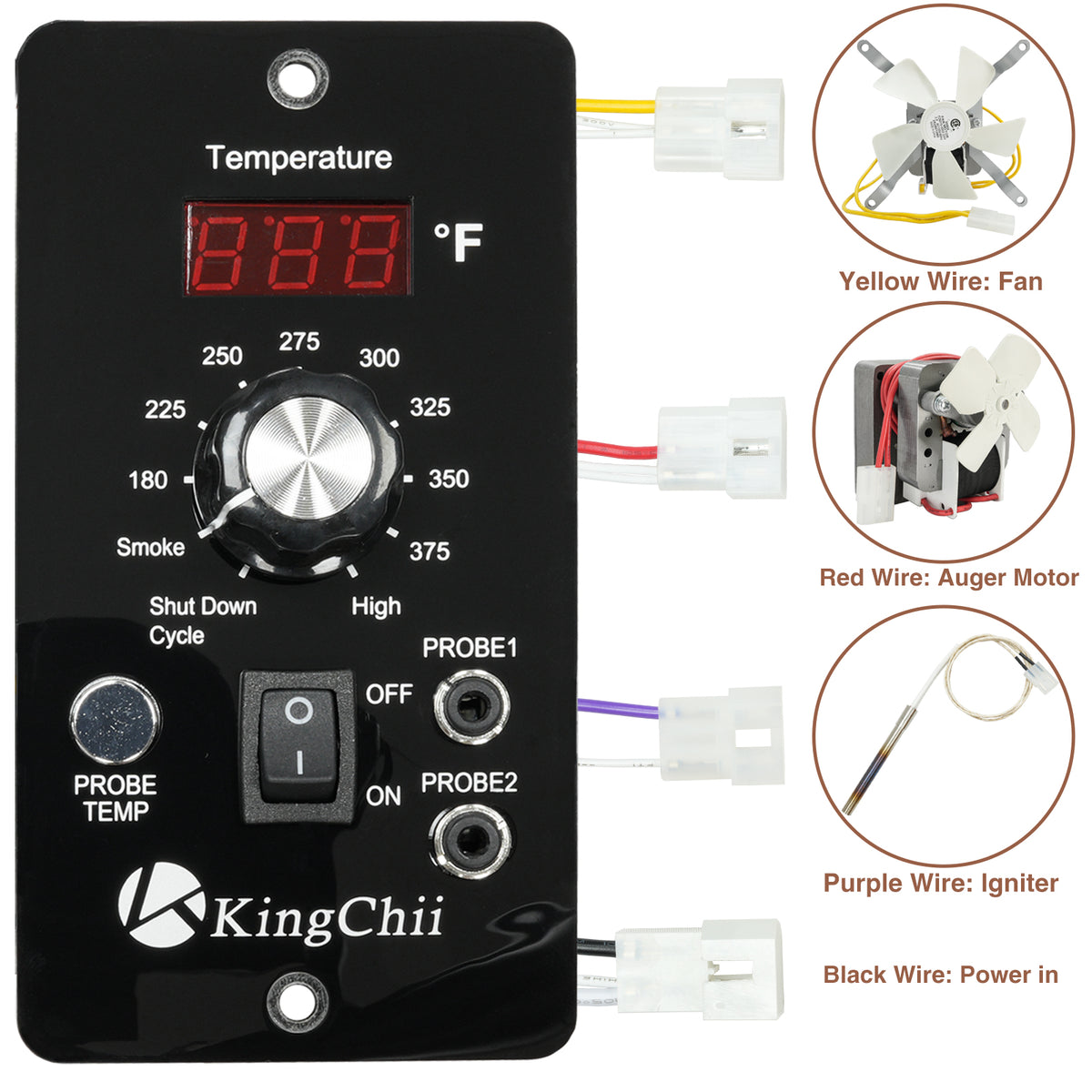KingChii Digital PID Control Panel with LED Display for Wood Pellet Grill