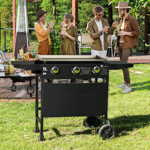 KingChii Propane Griddle with Stand for Family Backyard BBQ and Outdoor Parties