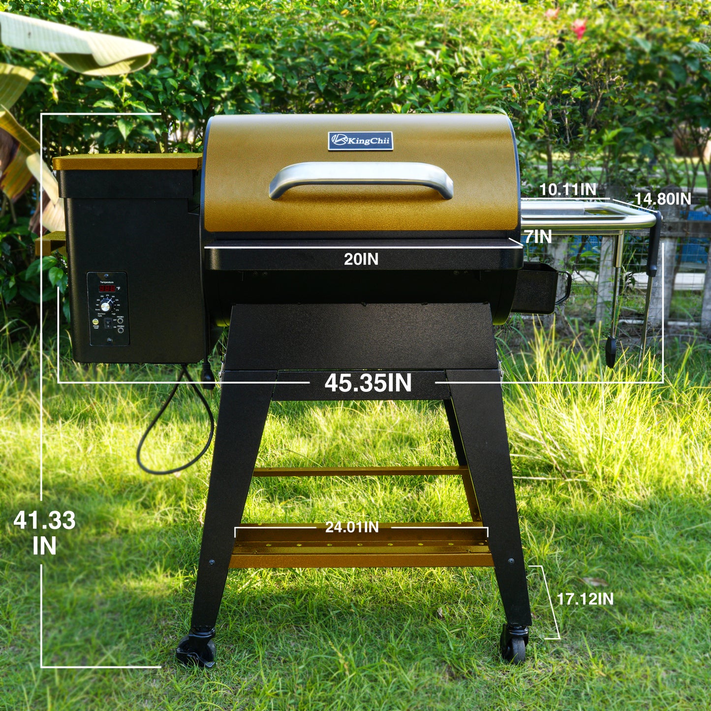 KingChii Wood Pellet Grill with Large Cooking Surface for Family BBQ