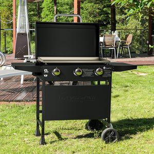 KingChii 27 Inch Propane Griddle with Hard Cover for Backyard and Outdoor BBQ