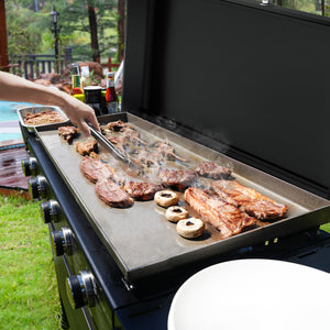 KingChii Large Flat Top Gas Griddle for Outdoor BBQ Cooking and Backyard Grilling