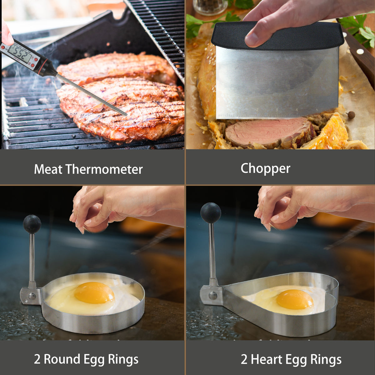KingChii outdoor cooking accessories for grilling, frying, and food prep