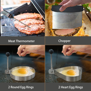 KingChii outdoor cooking accessories for grilling, frying, and food prep