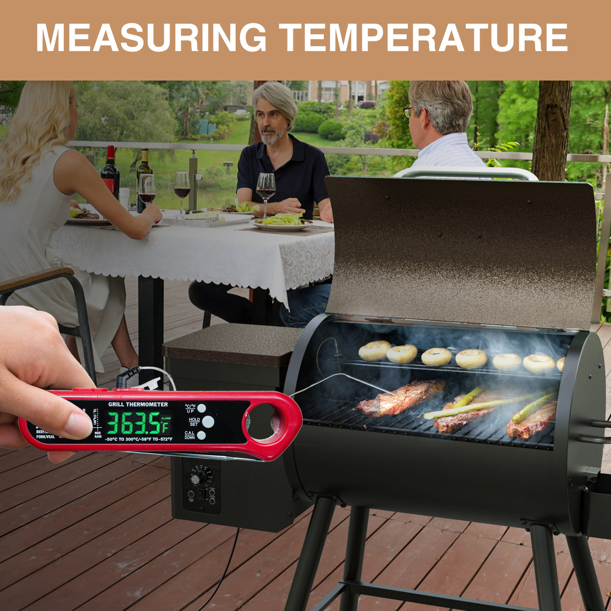 KingChii Dual Probe Food Thermometer for Outdoor Grill Smoker and Barbecue Cooking