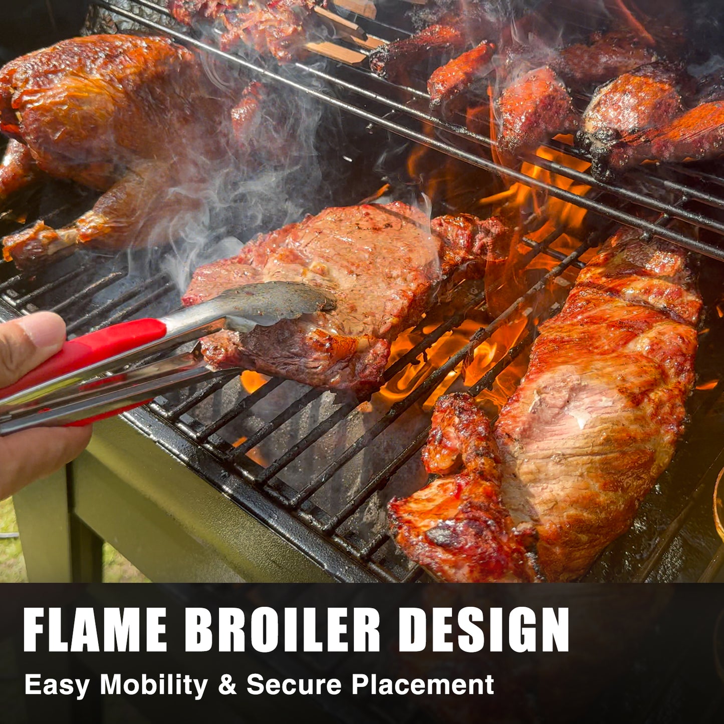 KingChii 766 Sq. In. Wood Pellet Grill & Smoker - Bronze