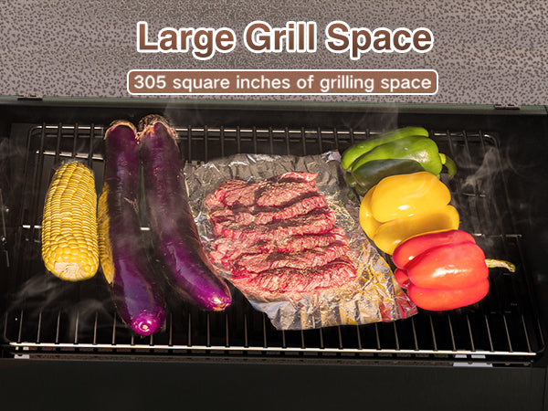 KingChii Portable Electric Wood Pellet Grill & Smoker with Foldable Legs, 456 SQ.IN Grill Capacity, 18LB Hopper, with PID Temperature Control (180-425°F) for Backyard Camping Bake and Roast