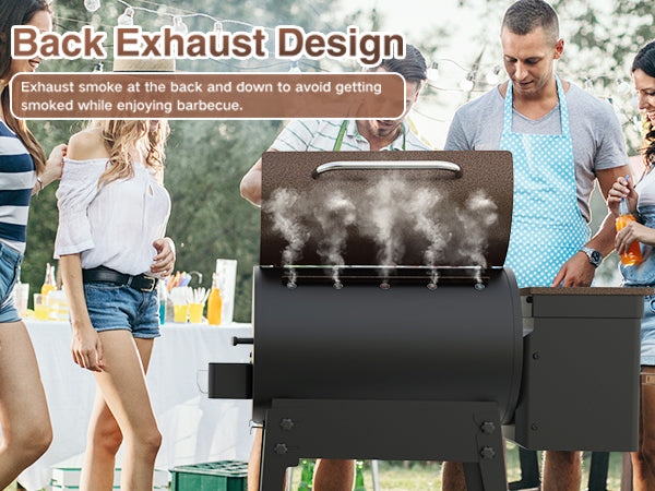 KingChii Portable Electric Wood Pellet Grill & Smoker with Foldable Legs, 456 SQ.IN Grill Capacity, 18LB Hopper, with PID Temperature Control (180-425°F) for Backyard Camping Bake and Roast