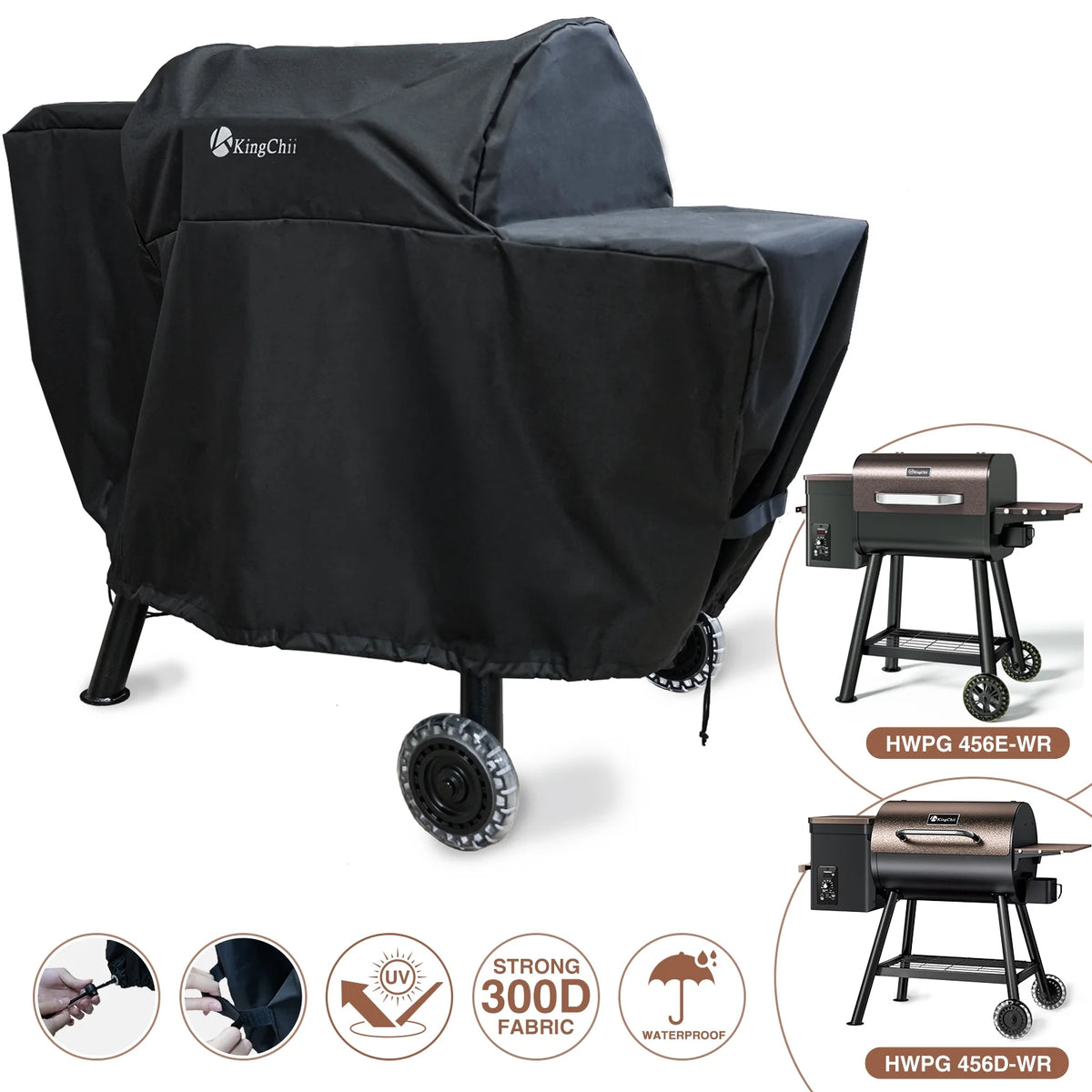 KingChii Waterproof Grill Cover for HWPG 456D and 456E Wood Pellet Grills