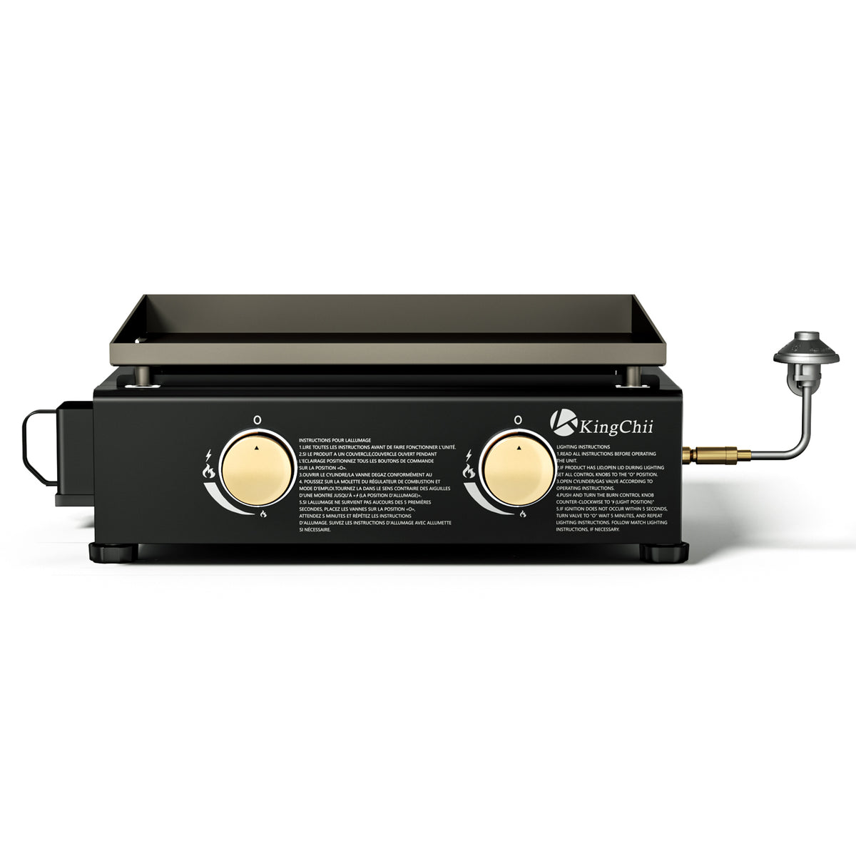 KingChii 18.5 Inch 2-Burner Propane Griddle Portable Tabletop Gas Grill