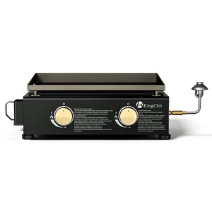 KingChii 18.5 Inch 2-Burner Propane Griddle Portable Tabletop Gas Grill