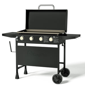 KingChii 30.6 Inch 4-Burner Propane Griddle with Hard Cover and Cart