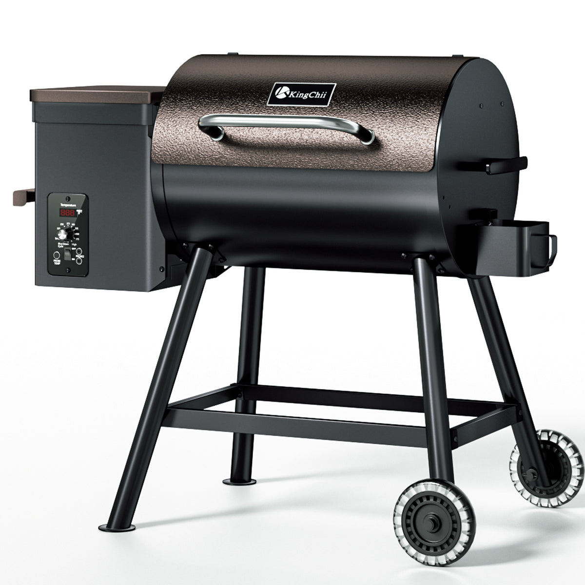 KingChii 456 Sq In Bronze Wood Pellet Grill and Smoker with Digital Temperature Control