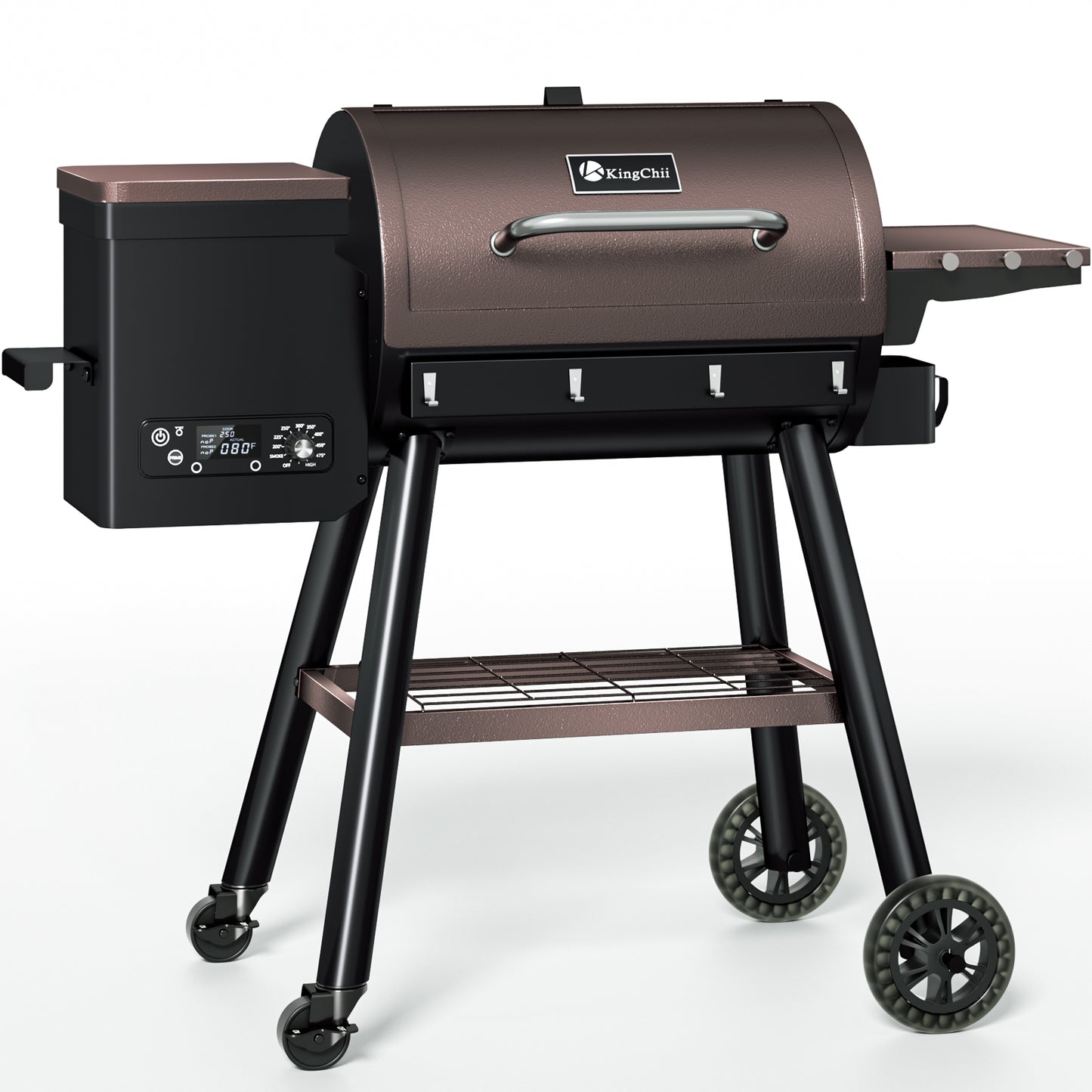 KingChii Wood Pellet Grill & Smoker, Electric Pellet Smoker Grill, 595 sq. in. Cooking Capacity, 13.2LB Hopper for Outdoor Patio Cooking Barbecue (Up to 500°F)