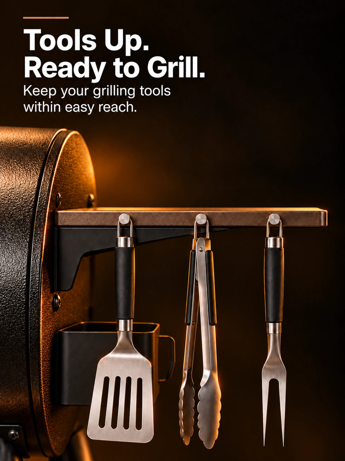 Ironcrest 456 pellet grill tool storage and grease collector