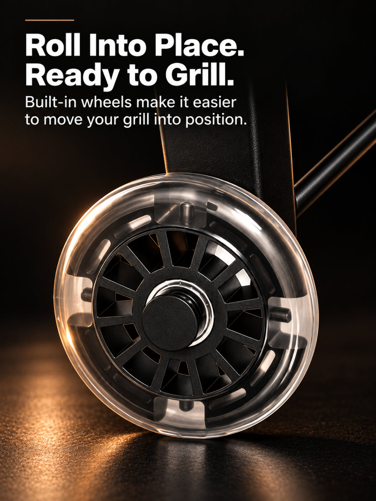 Ironcrest 456 pellet grill wheels for easy patio mobility